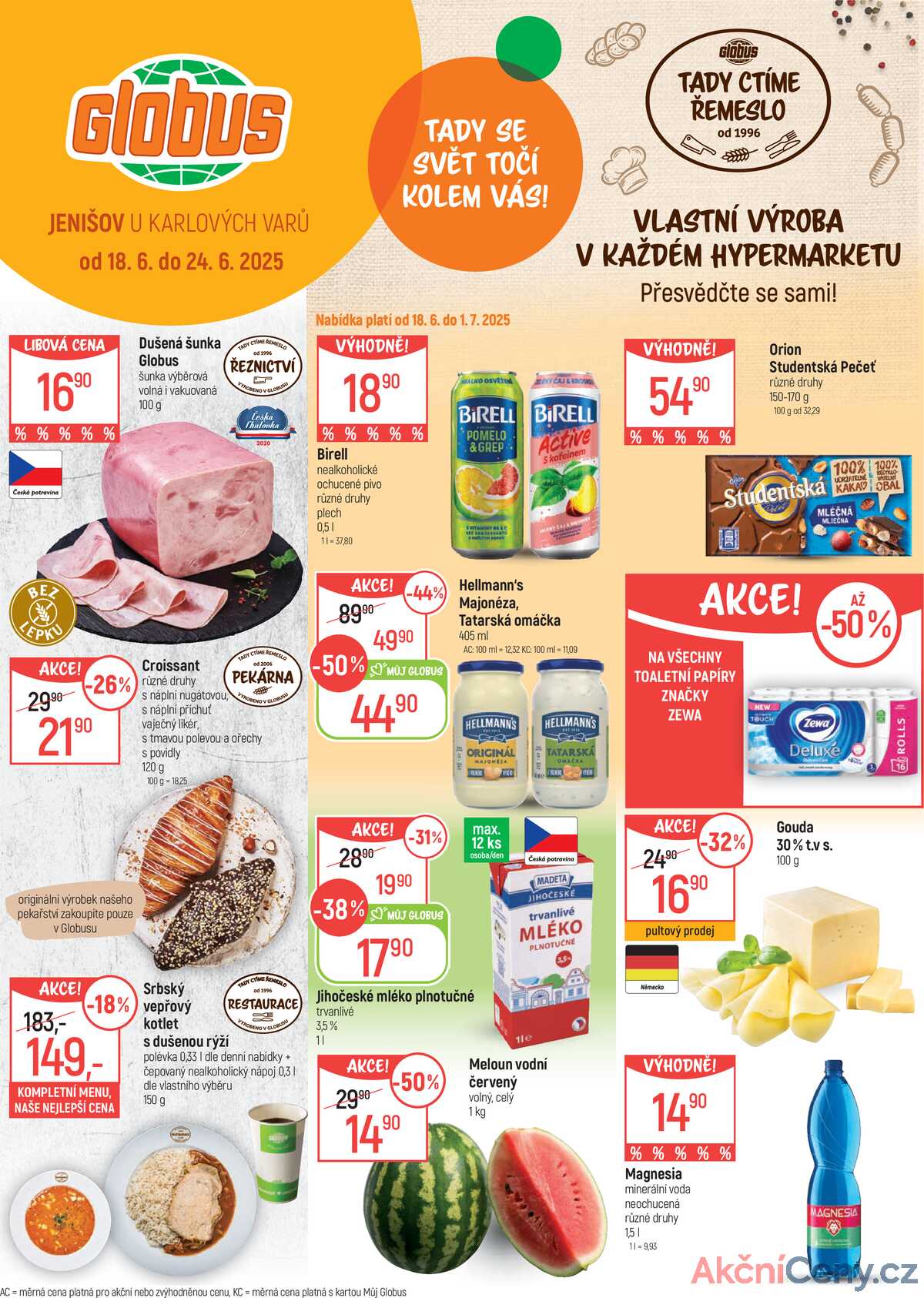 Akční leták Globus 18.6. - 24.6.2025 - Globus Jenišov u Karlových Varů strana 1