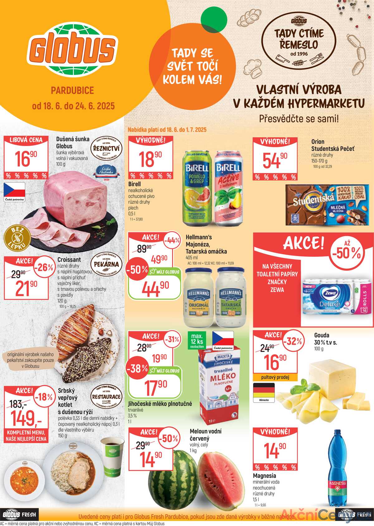 Akční leták Globus 18.6. - 24.6.2025 - Globus Pardubice strana 1