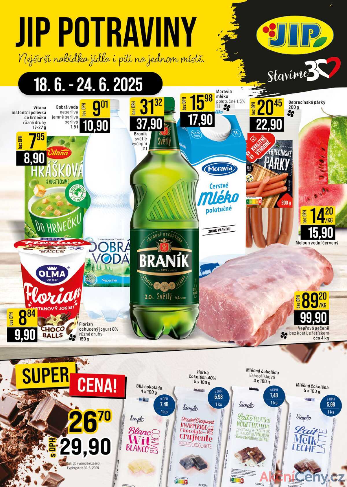 JIP Cash & Carry České Budějovice, Most, Náchod, Polička, Sušice a Svoboda nad Úpou od 18.6. do 24.6.2025 strana 1