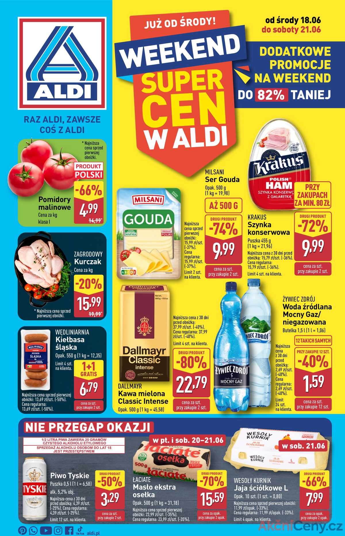 Leták Aldi Polsko 18.6.-21.6.2025 - Víkendová nabídka strana 1