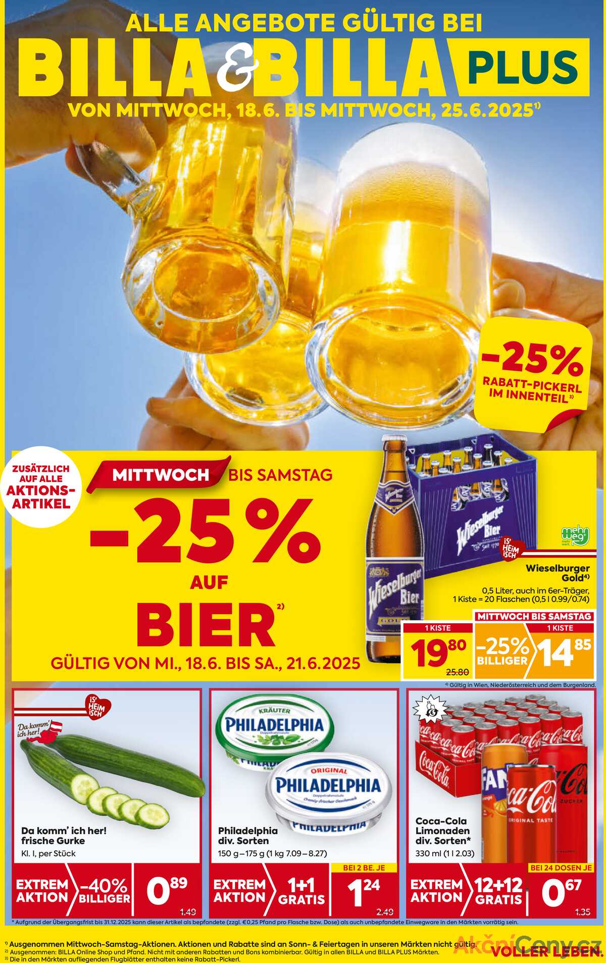 Leták BILLA Rakousko 18.6.-25.6.2025 - BILLA&BILLA PLUS strana 1