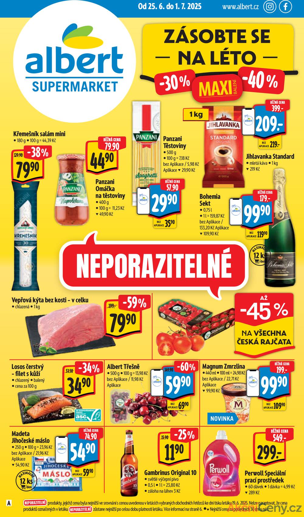Leták Albert - Albert Supermarket od 25.6. do 1.7.2025 - strana 1 Leták Albert - Albert Supermarket od 25.6. do 1.7.2025 - strana 1