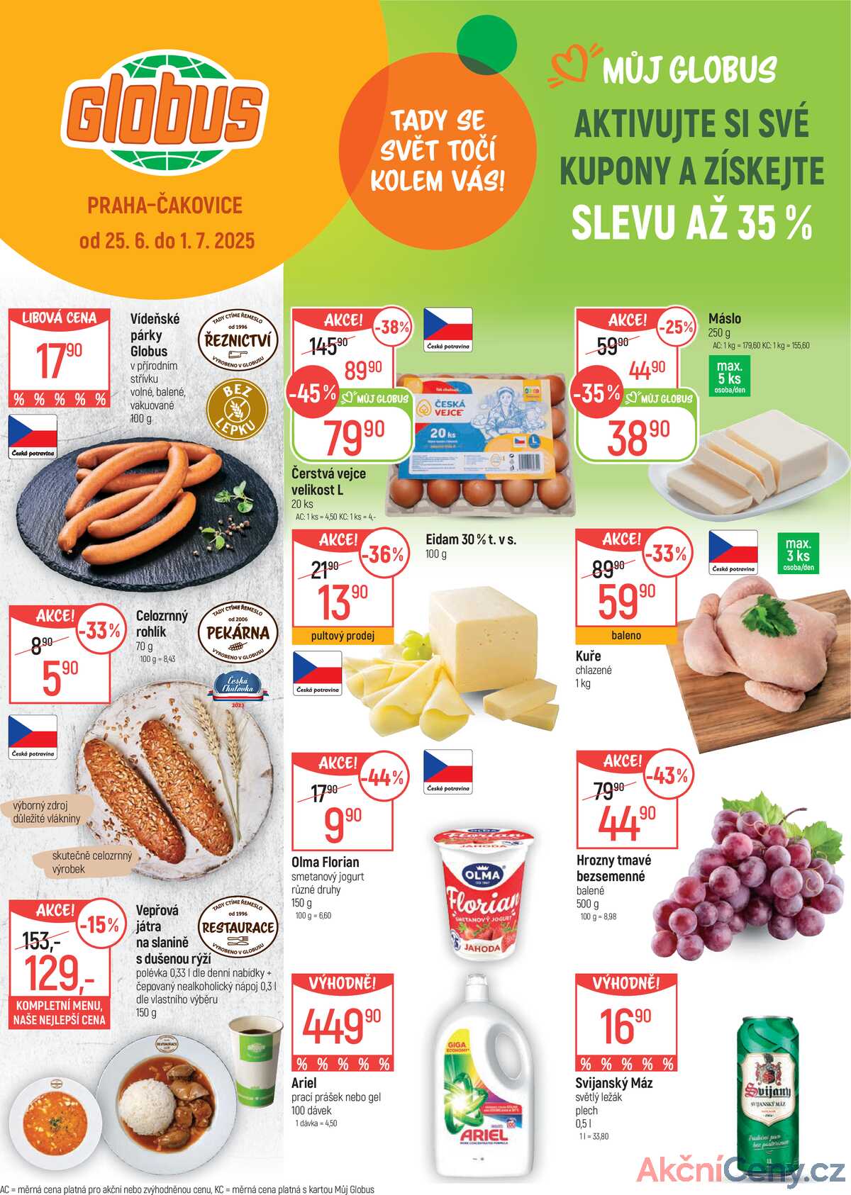 Akční leták Globus 25.6. - 1.7.2025 - Globus Praha - Čakovice strana 1