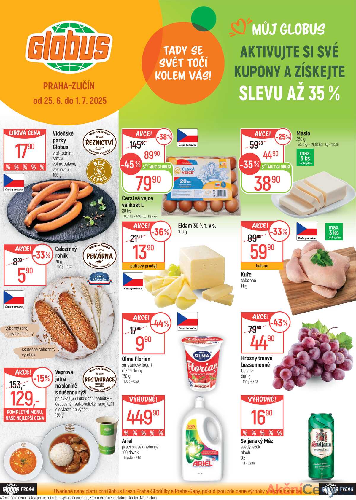 Akční leták Globus 25.6. - 1.7.2025 - Globus Praha - Zličín strana 1