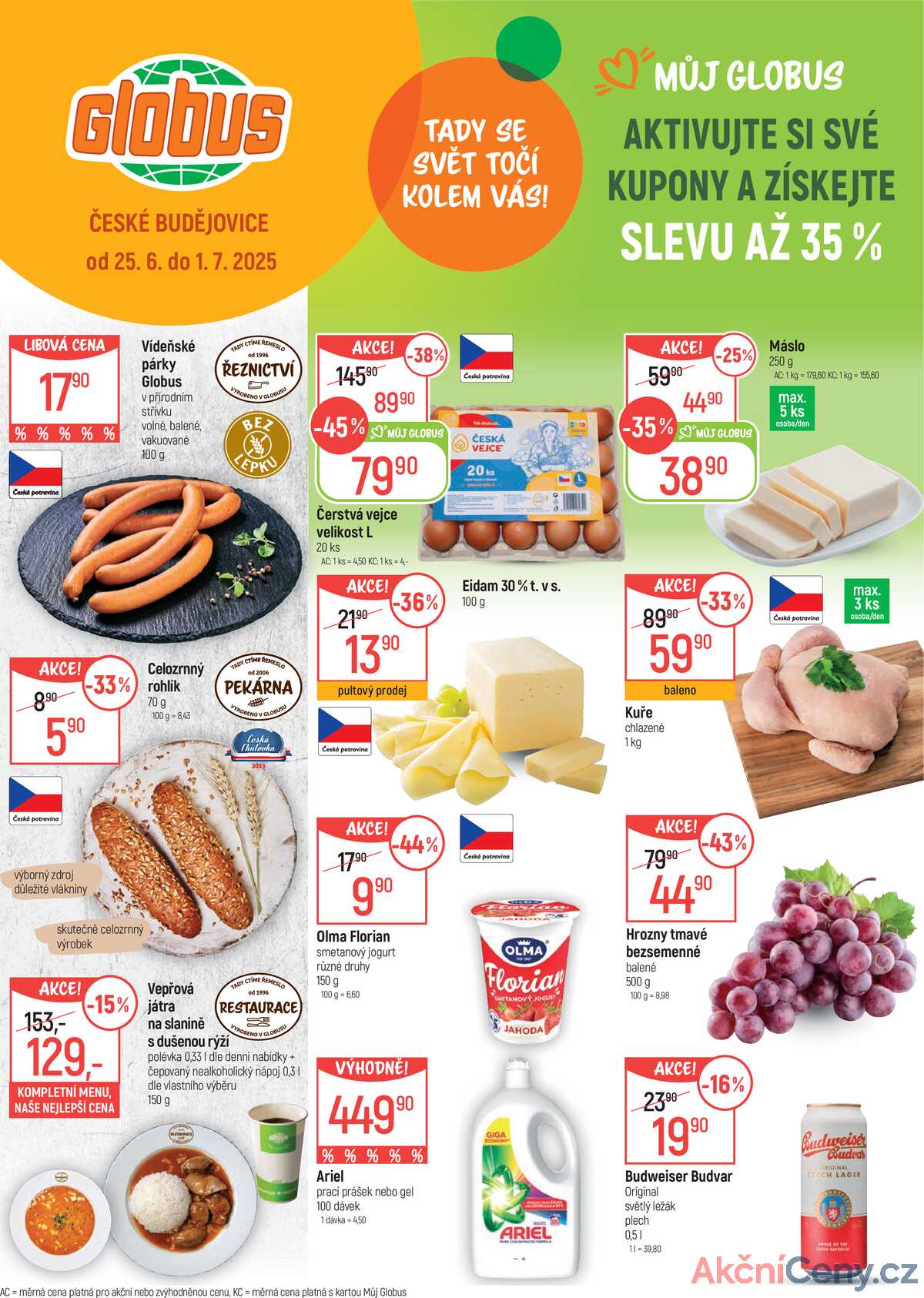 Akční leták Globus 25.6. - 1.7.2025 - Globus České Budějovice strana 1