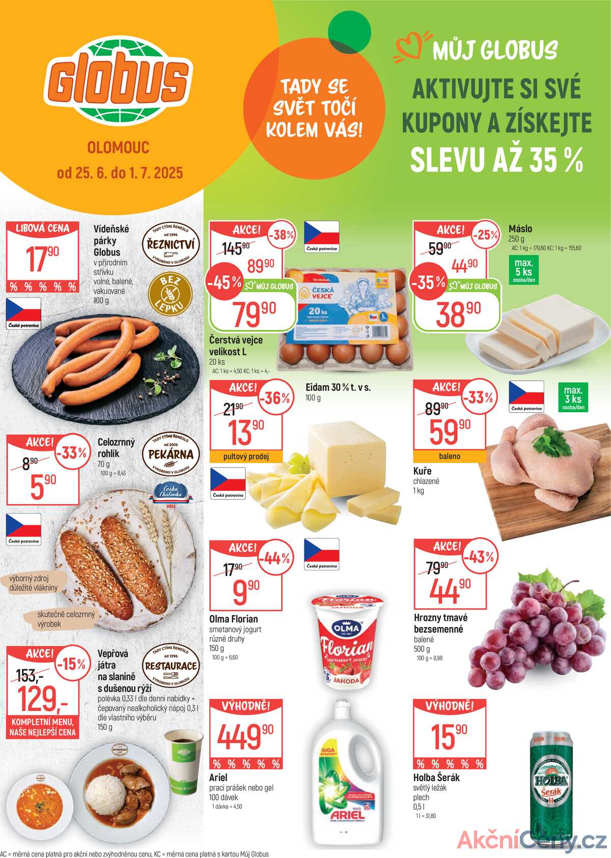 Akční leták Globus 25.6. - 1.7.2025 - Globus Olomouc strana 1