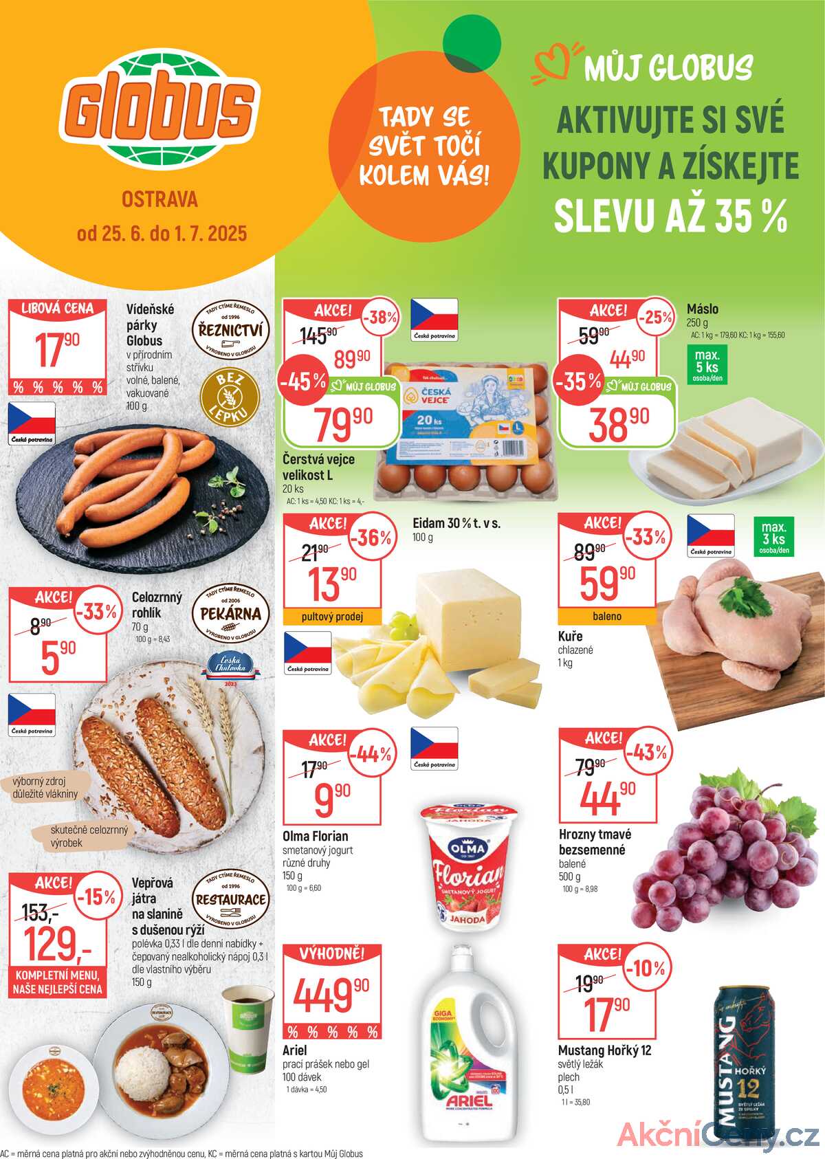 Akční leták Globus 25.6. - 1.7.2025 - Globus Ostrava strana 1