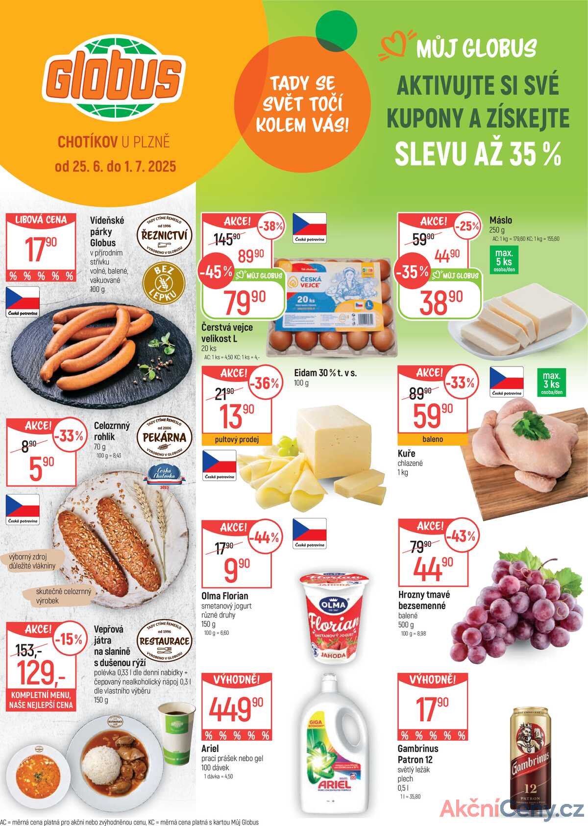 Akční leták Globus 25.6. - 1.7.2025 - Globus Chotíkov u Plzně strana 1