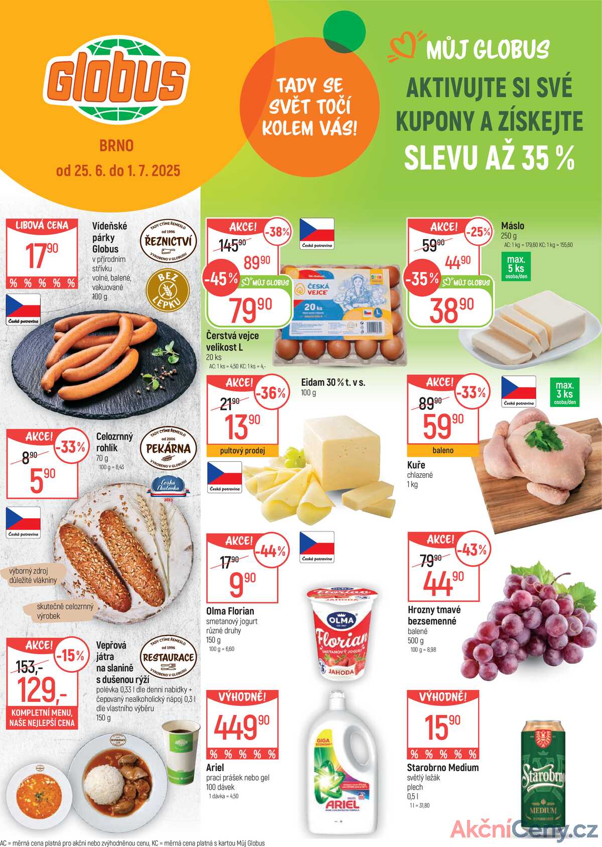 Akční leták Globus 25.6. - 1.7.2025 - Globus Brno Ivanovice strana 1