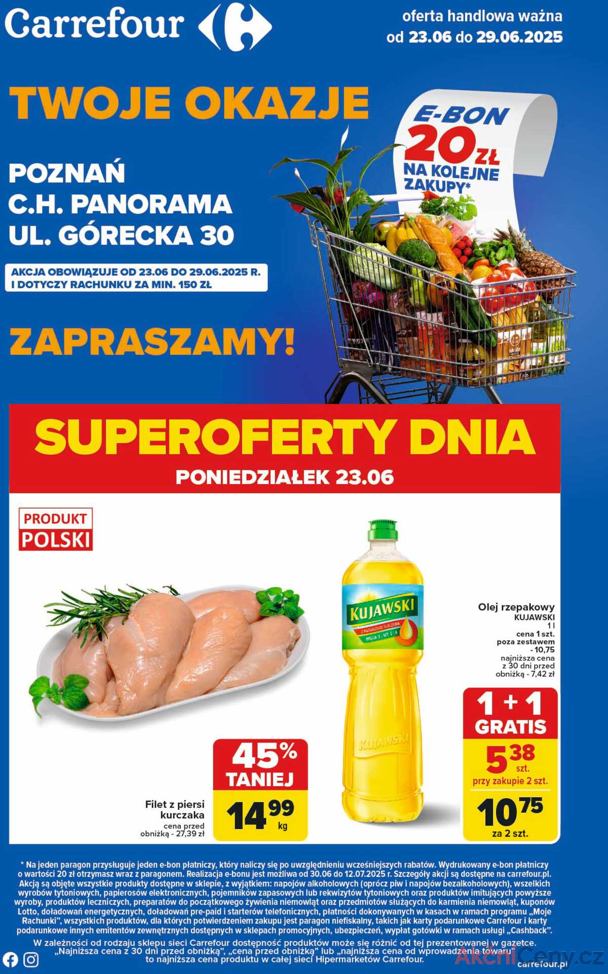 Leták Carrefour Polsko 23.6.-29.6.2025 - Vaše příležitosti Poznaň strana 1