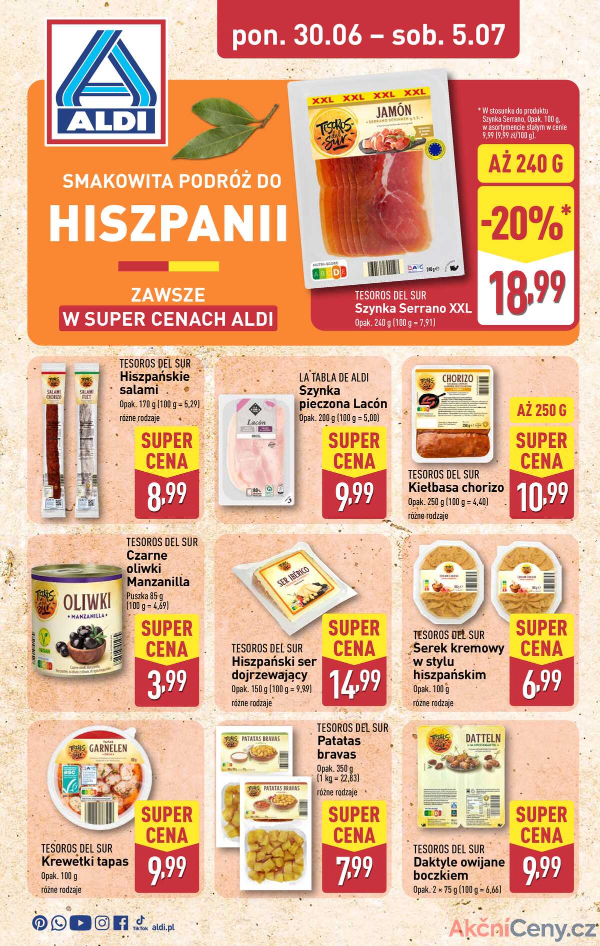 Leták Aldi Polsko 30.6.-5.7.2025 - Španělský týden strana 1