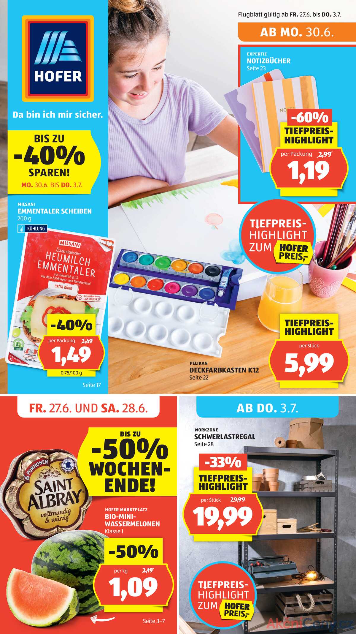 Leták HOFER Rakousko 27.6.-3.7.2025 strana 1