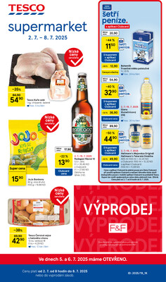 Tesco supermarkety od 2.7. do 8.7.2025