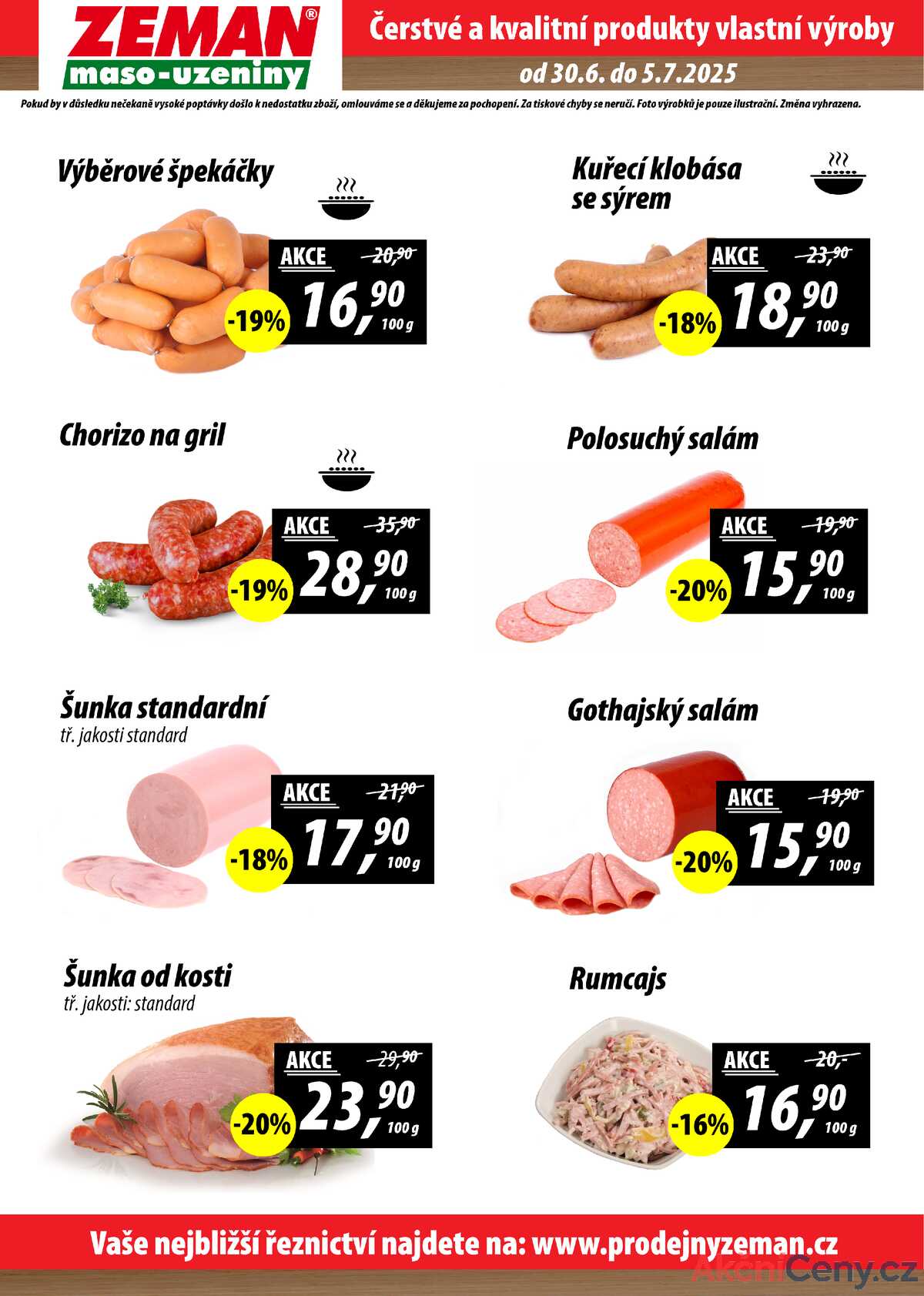 ZEMAN maso-uzeniny akční leták pro vybrané prodejny první skupiny od 30.6. do 5.7.2025 strana 2