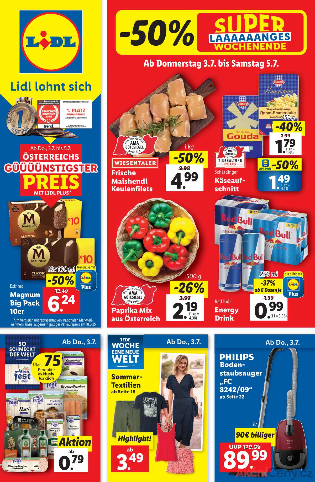 Leták Lidl Rakousko 3.7.-9.7.2025 strana 1