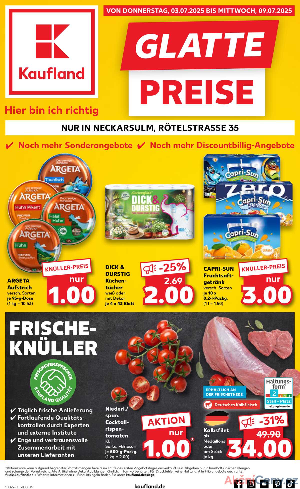 Leták Kaufland Německo 3.7.-9.7.2025 - Nabídky navíc strana 1