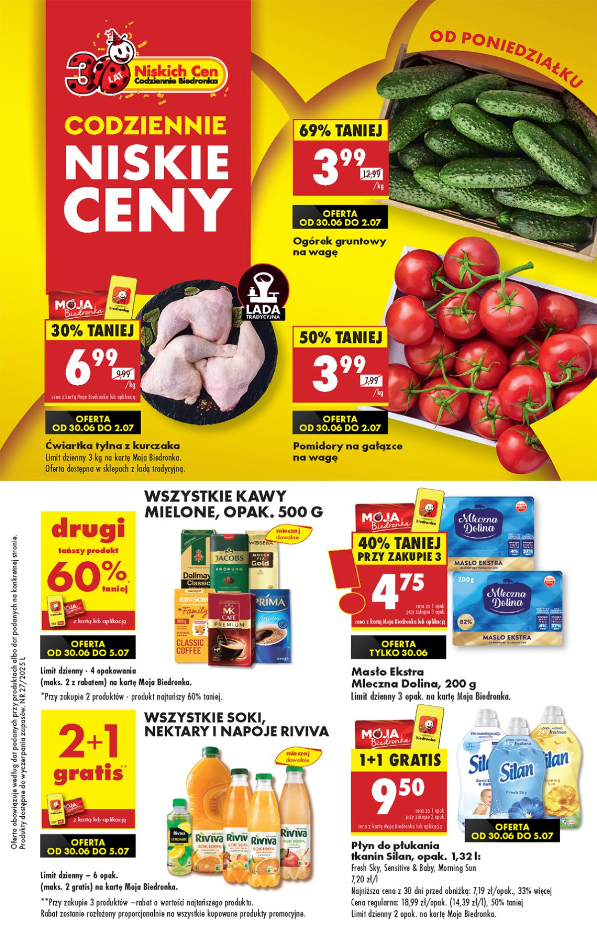 Leták Biedronka Polsko 30.6.-6.7.2025 strana 1