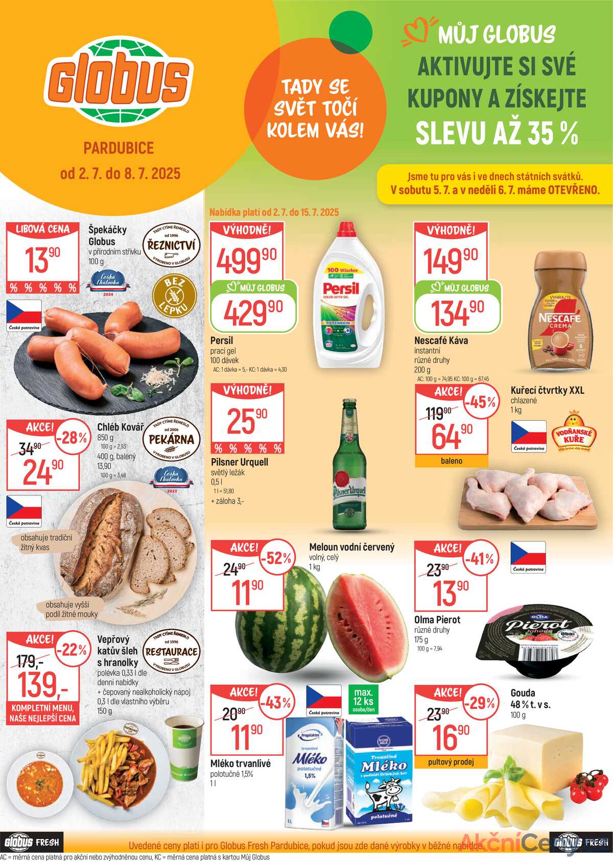 Akční leták Globus 2.7. - 8.7.2025 - Globus Pardubice strana 1