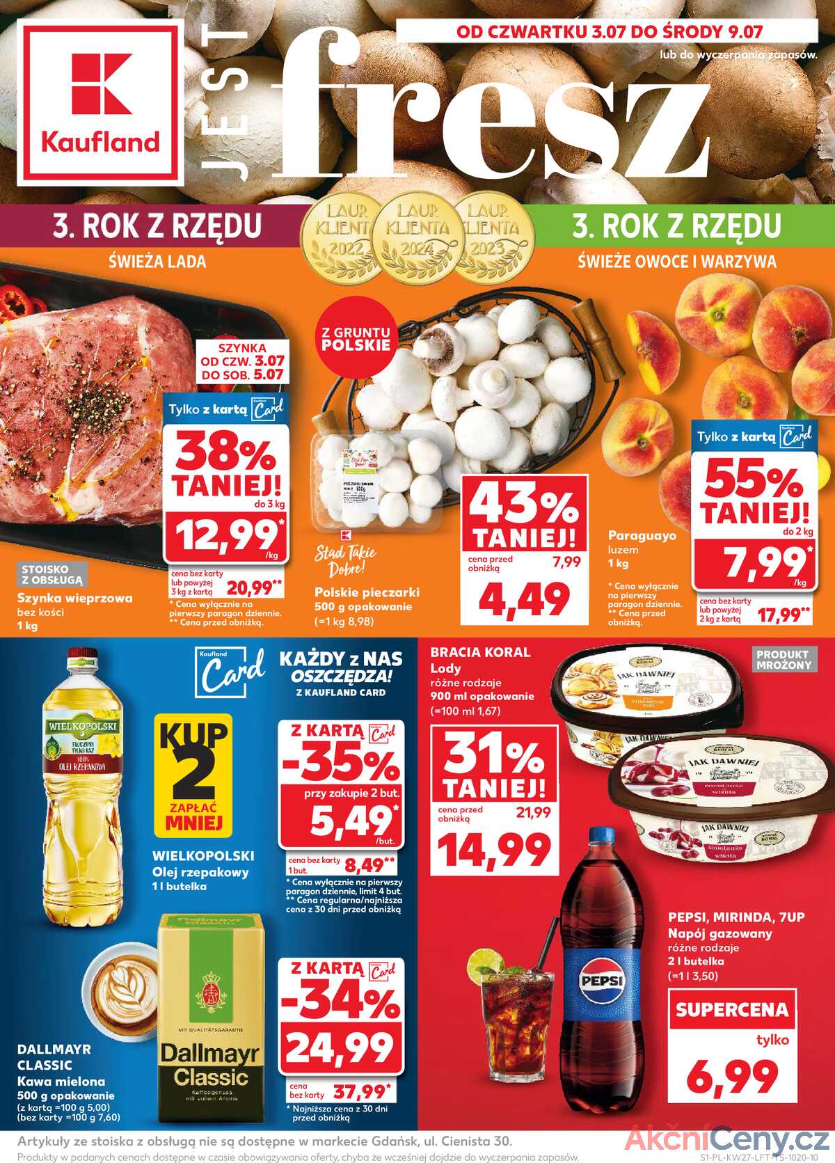 Leták Kaufland Polsko 3.7.-9.7.2025 - Noviny týdne strana 1