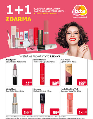 Teta drogerie 1+1 zdarma od 3.7. do 29.7.2025