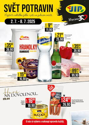 JIP Cash &amp;amp; Carry Jilemnice, Pardubice, Ostrava, Karlovy Vary, Olomouc a Zlín od 2.7. do 8.7.2025
