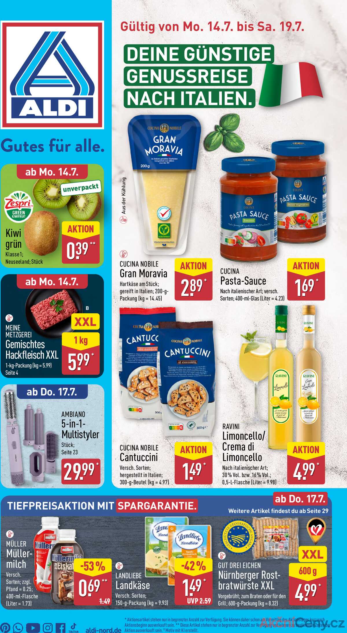 Leták ALDI Německo 14.7.-20.7.2025 strana 1