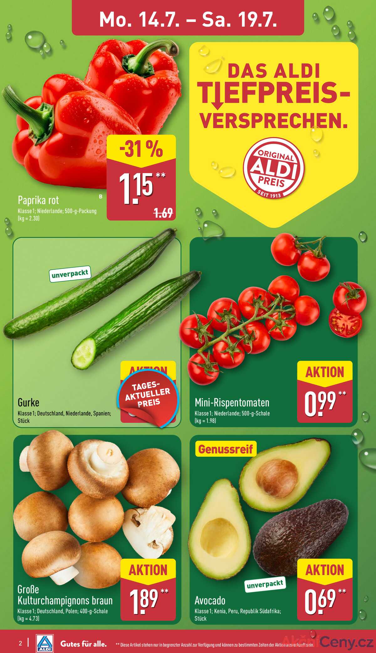 Leták ALDI Německo 14.7.-20.7.2025 strana 2