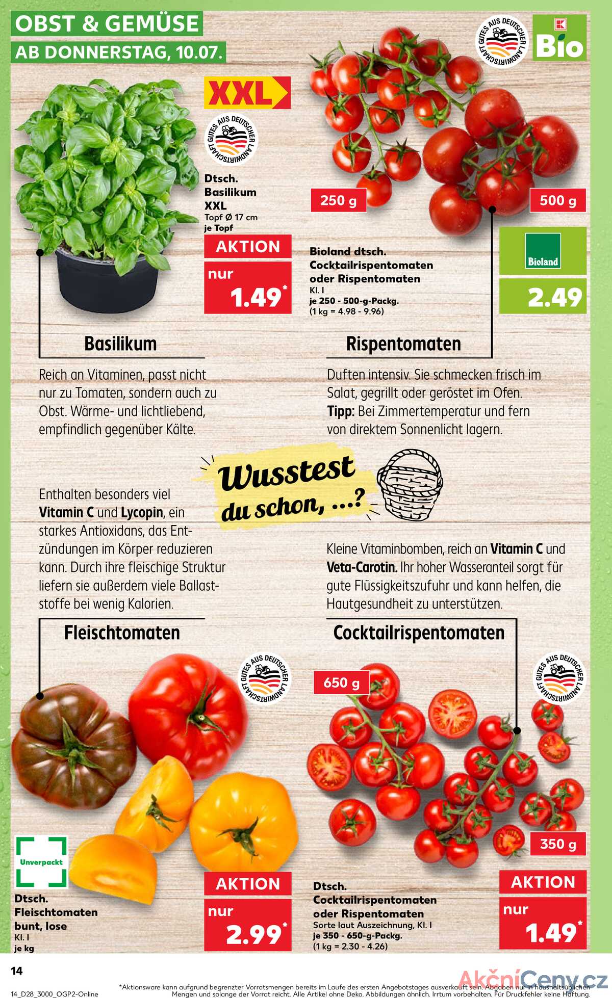 Leták Kaufland Německo 10.7.-16.7.2025 strana 14