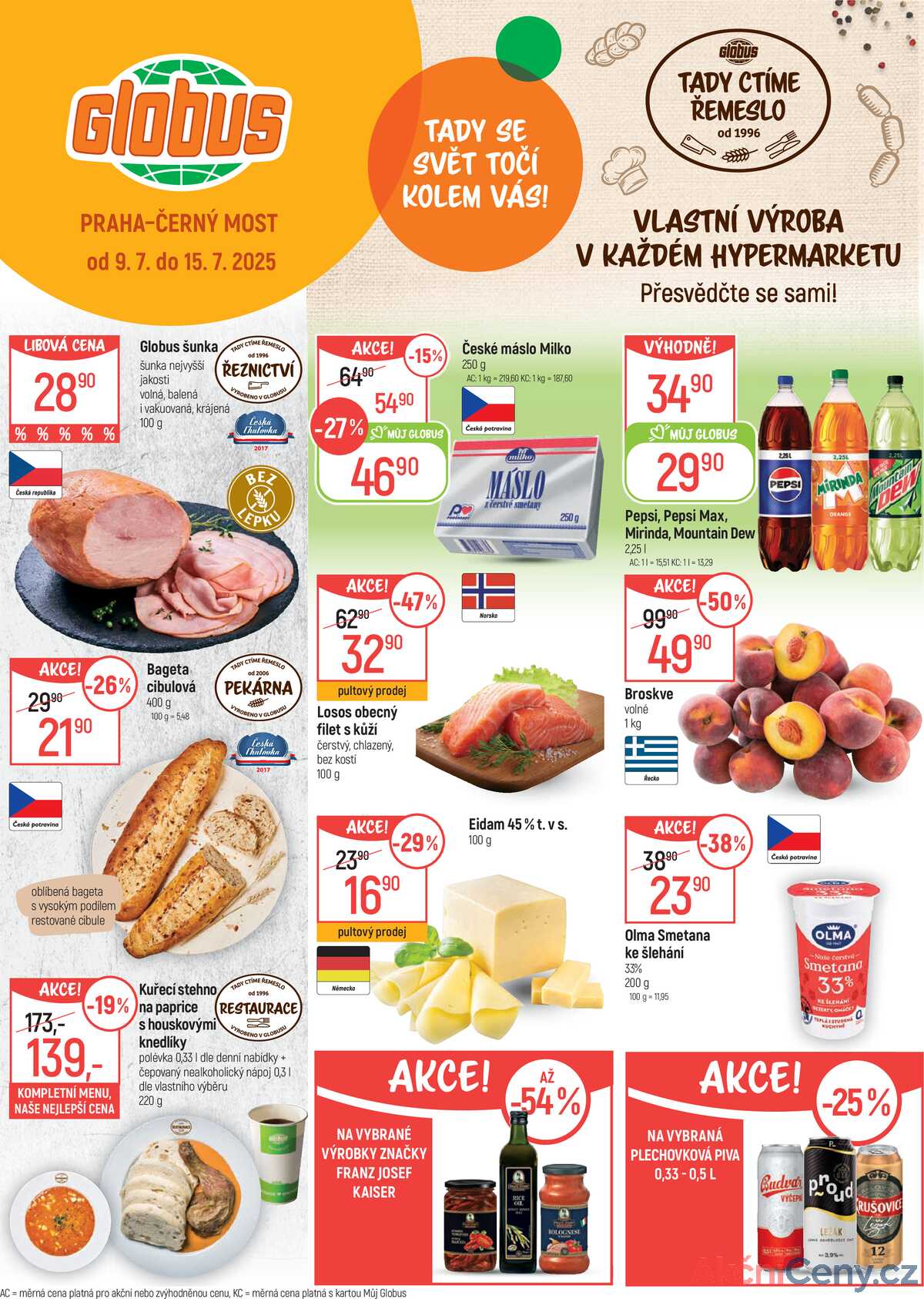 Akční leták Globus 9.7. - 15.7.2025 - Globus Praha - Centrum Černý Most strana 1