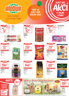 Akční leták Globus 9.7. - 15.7.2025 - Globus Praha - Centrum Černý Most