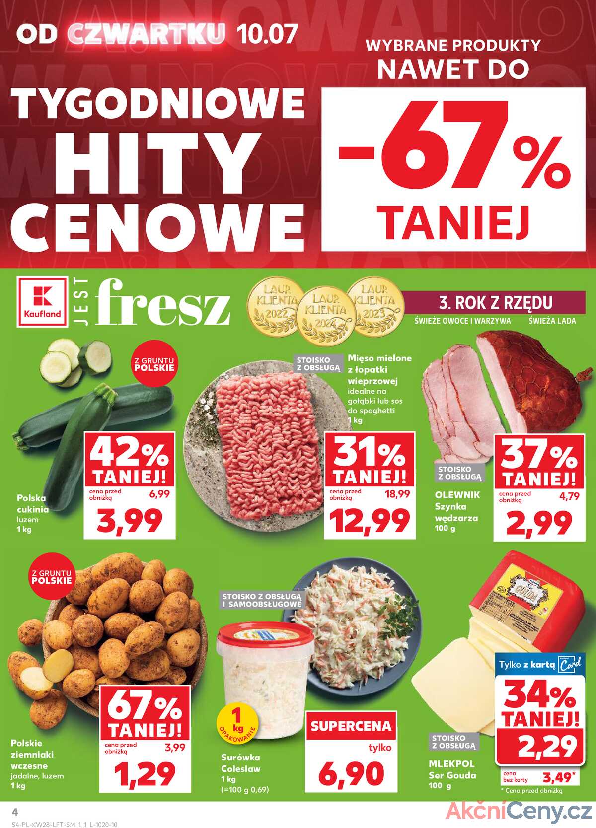 Leták Kaufland Polsko 10.7.-16.7.2025 - Noviny týdne strana 4