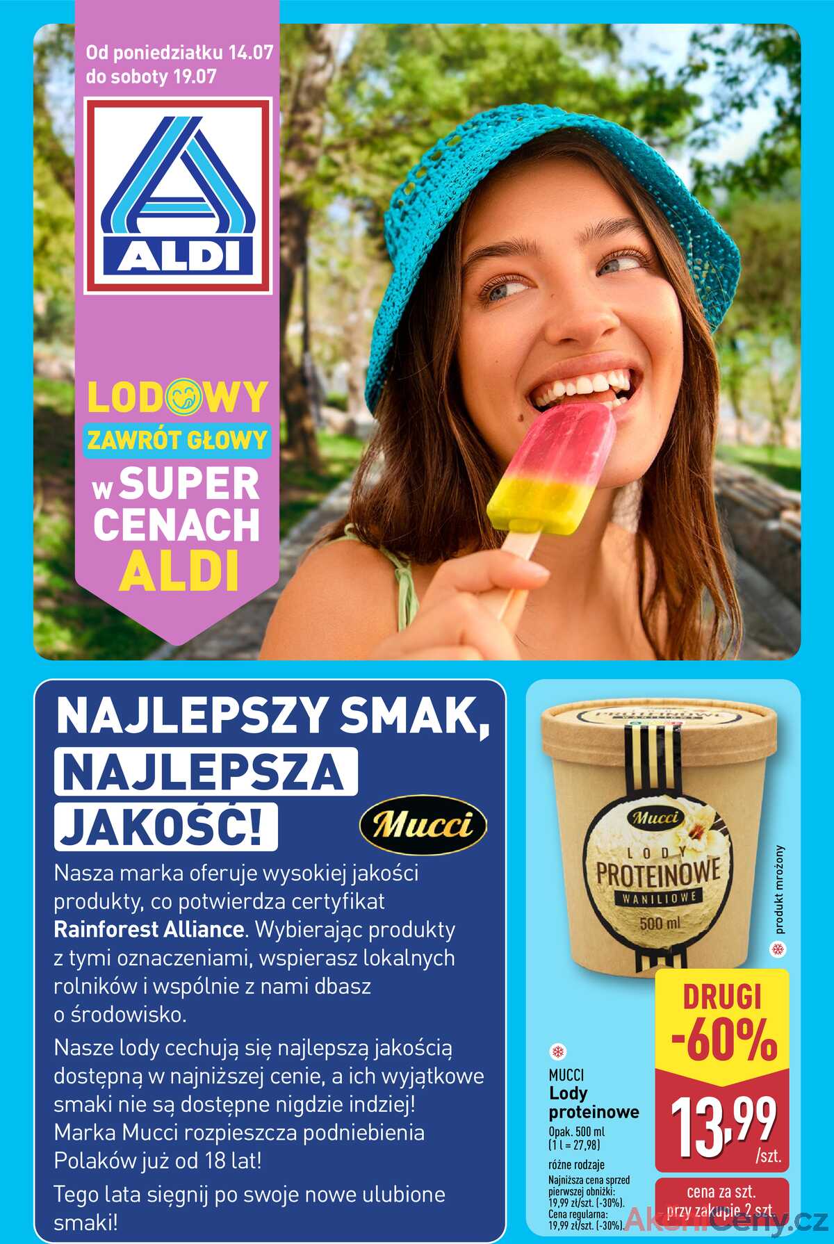 Leták Aldi Polsko 14.7.-19.7.2025 - Zmrzlinová závrať strana 1