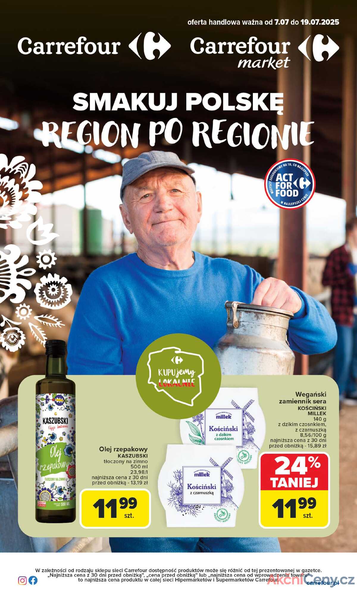 Leták Carrefour Polsko 7.7.-19.7.2025 - Nakupujeme lokálně strana 1