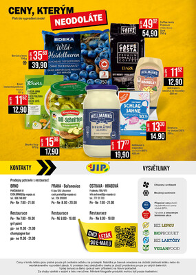 JIP Cash & Carry Brno, Praha, Ostrava od 9.7. do 15.7.2025