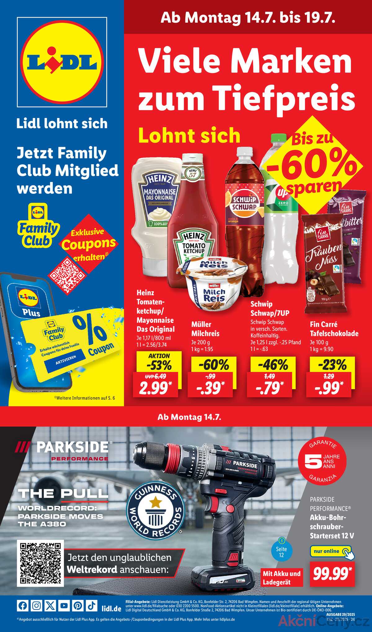 Leták Lidl Německo 14.7.-19.7.2025 strana 1
