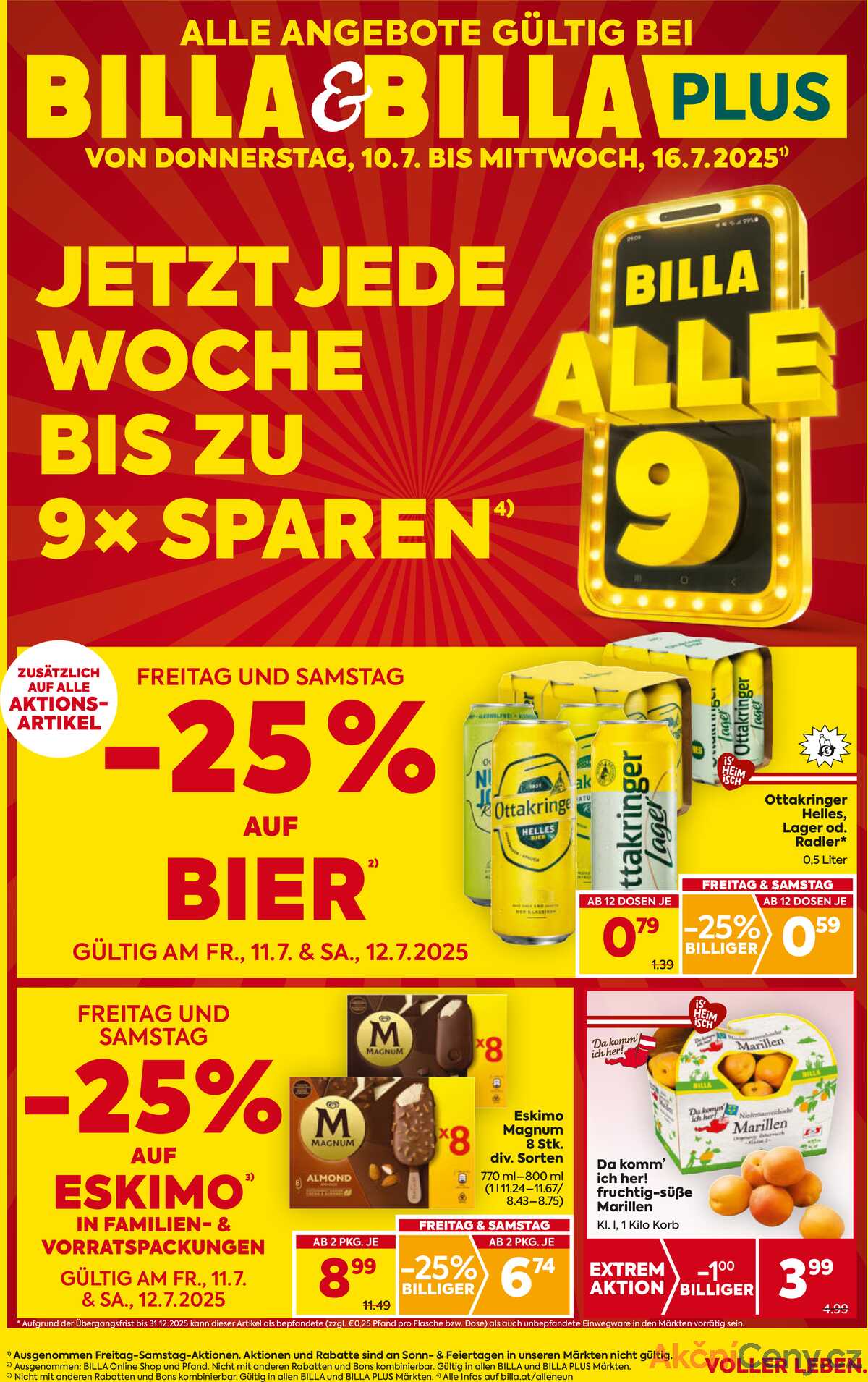 Leták BILLA Rakousko 10.7.-16.7.2025 - BILLA&BILLA PLUS strana 1