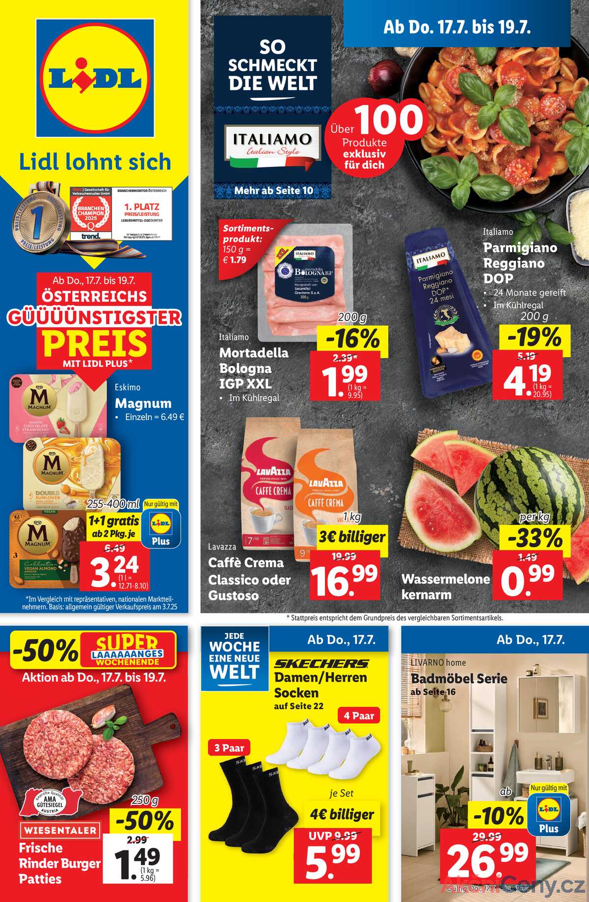 Leták Lidl Rakousko 17.7.-23.7.2025 strana 1