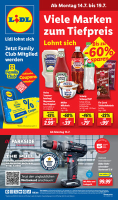 Leták Lidl Německo 14.7.-19.7.2025