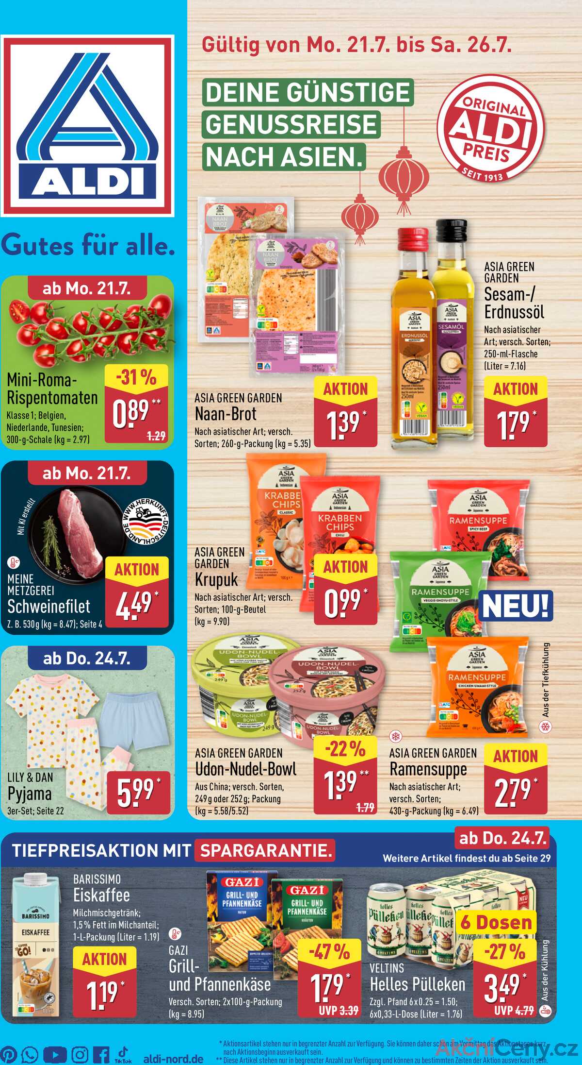 Leták ALDI Německo 21.7.-27.7.2025 strana 1