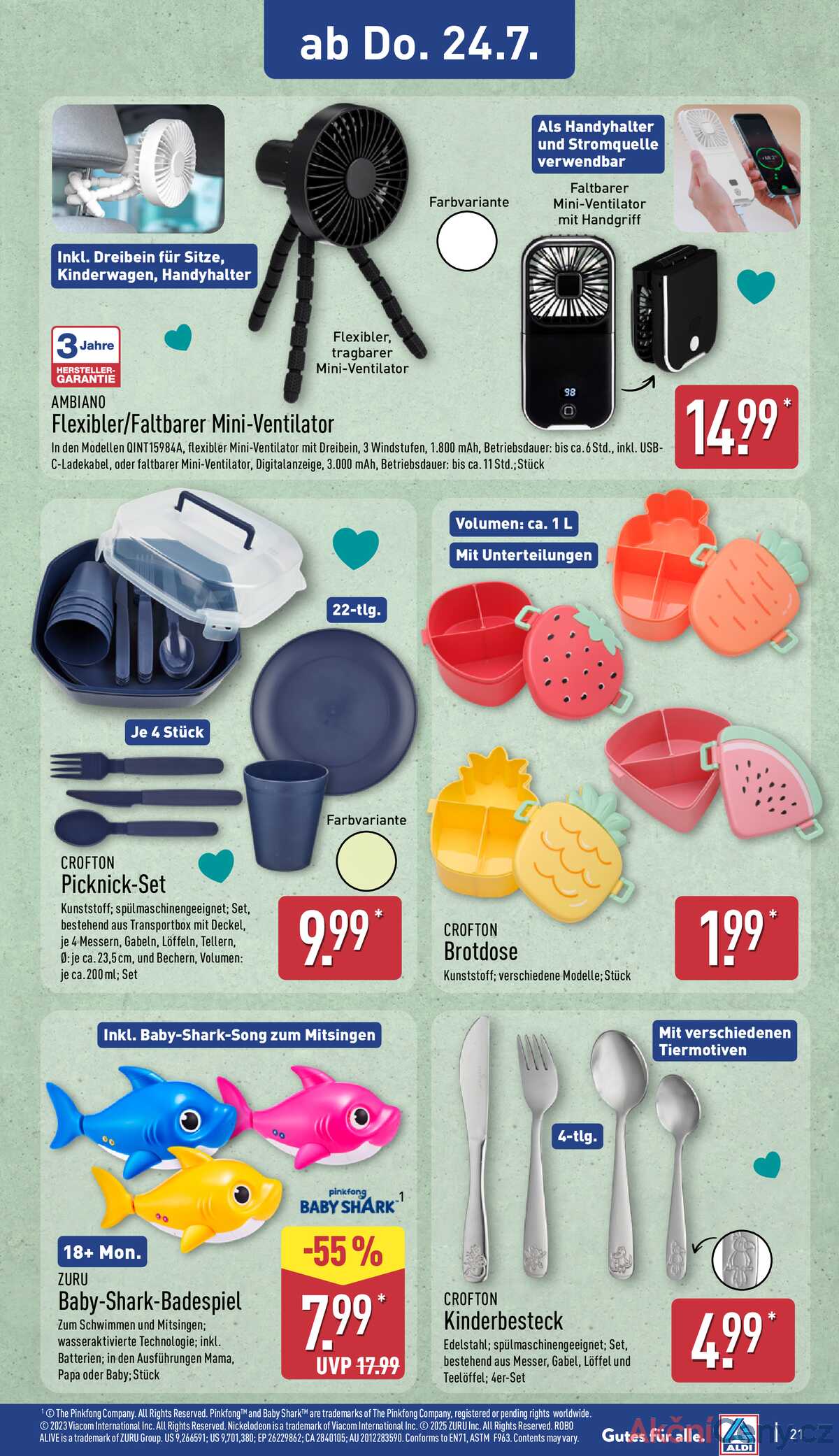 Leták ALDI Německo 21.7.-27.7.2025 strana 21