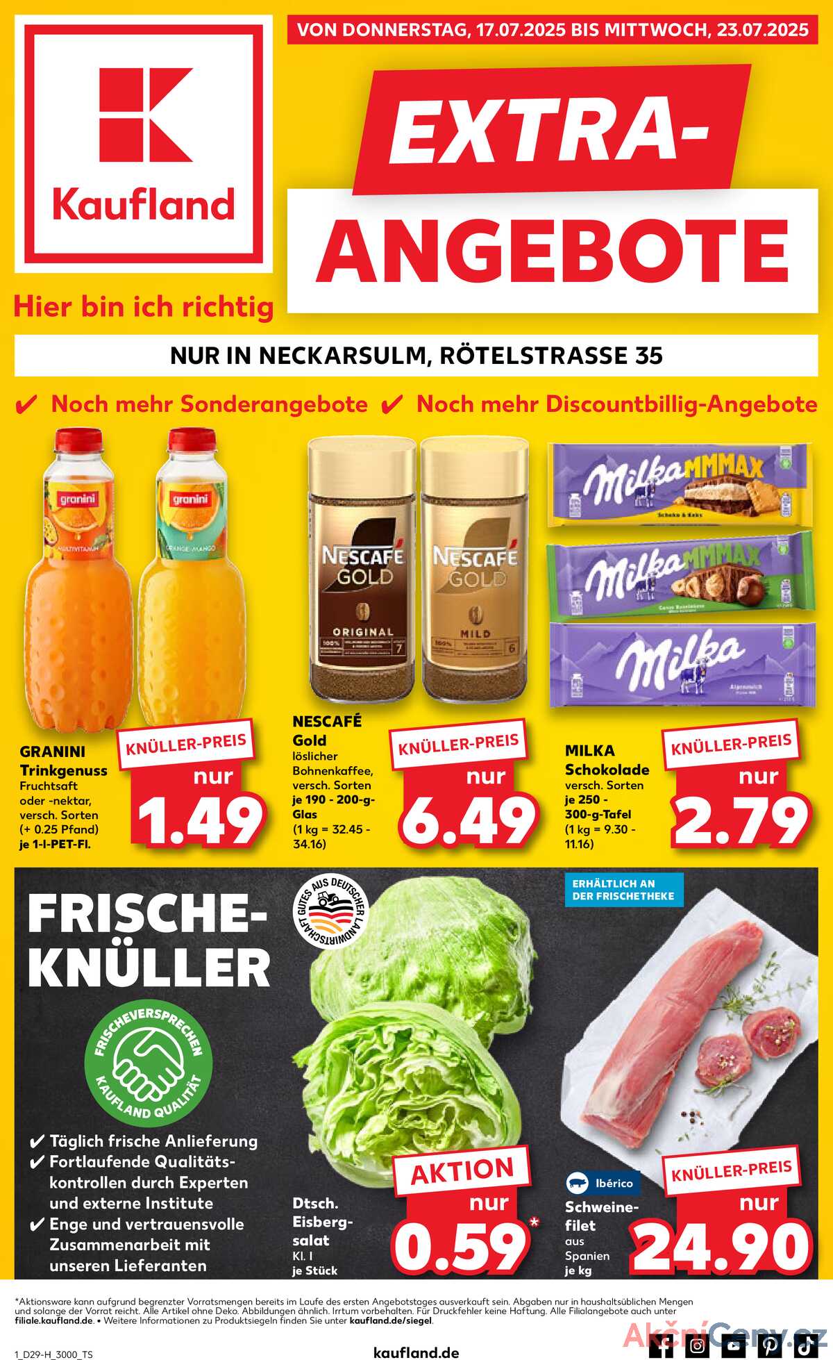 Leták Kaufland Německo 17.7.-23.7.2025 strana 1