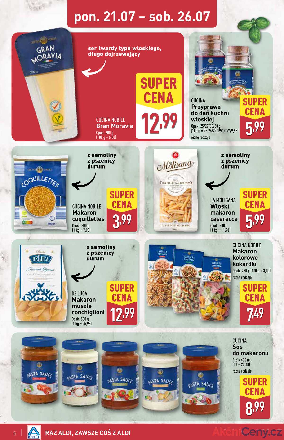 Leták Aldi Polsko 21.7.-26.7.2025 - Italský týden strana 5