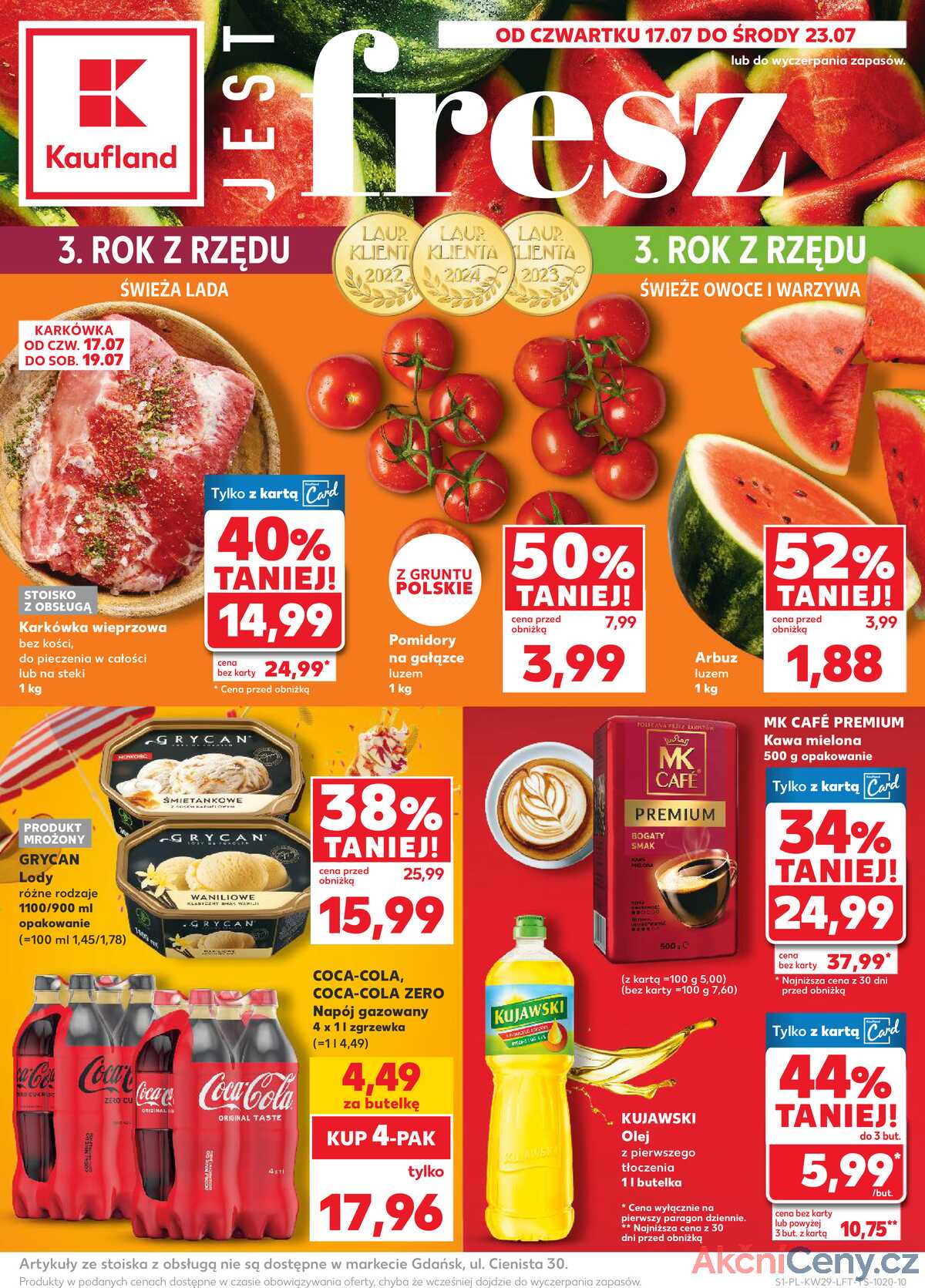 Leták Kaufland Polsko 17.7.-23.7.2025 - Noviny týdne strana 1