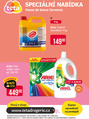 Teta drogerie Speciální nabídka od 16.7. do 31.7.2025