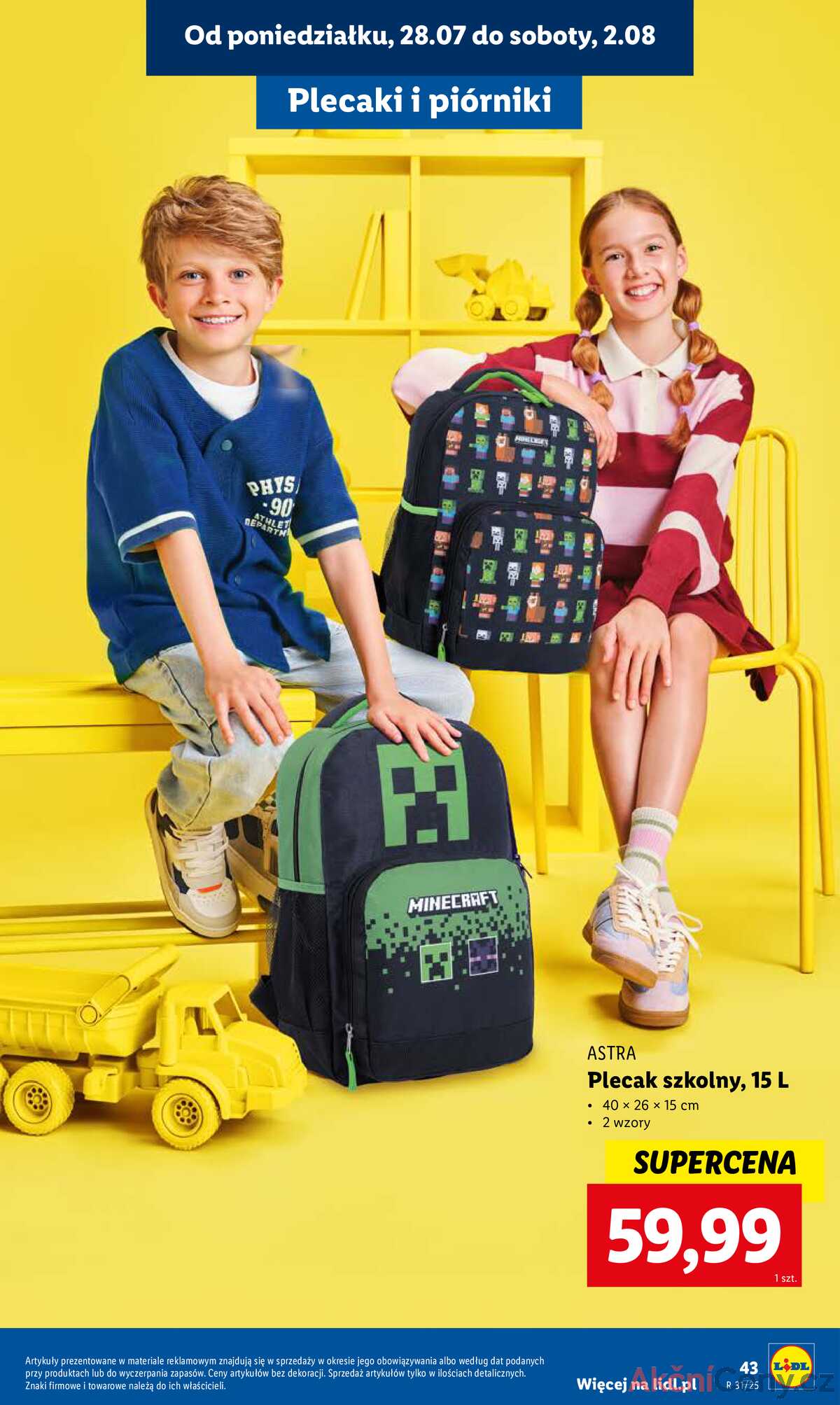 Leták Lidl Polsko 18.7.-30.8.2025 - KATALOG PŘIPRAVENÝ DO ŠKOLY strana 45