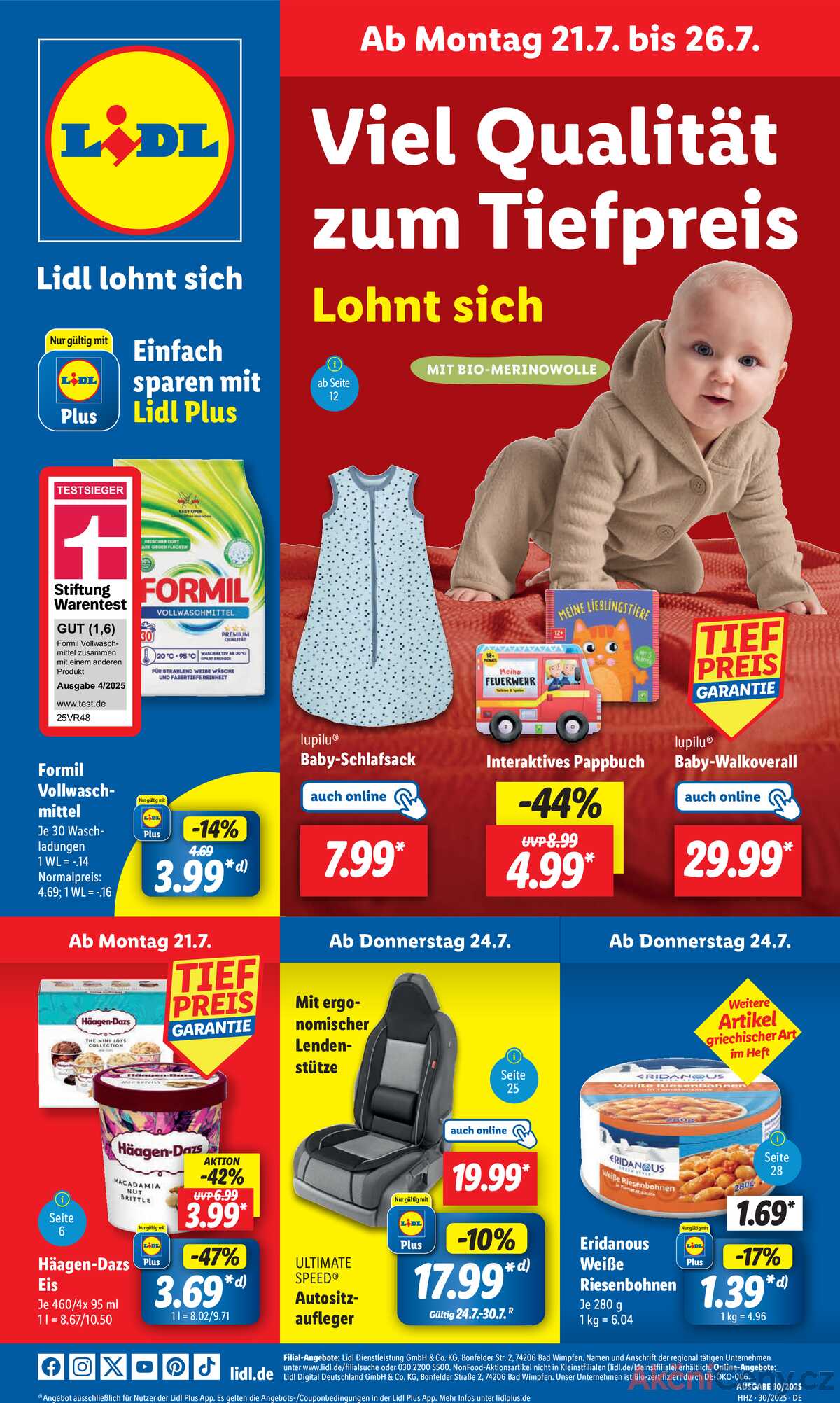 Leták Lidl Německo 21.7.-26.7.2025 strana 1