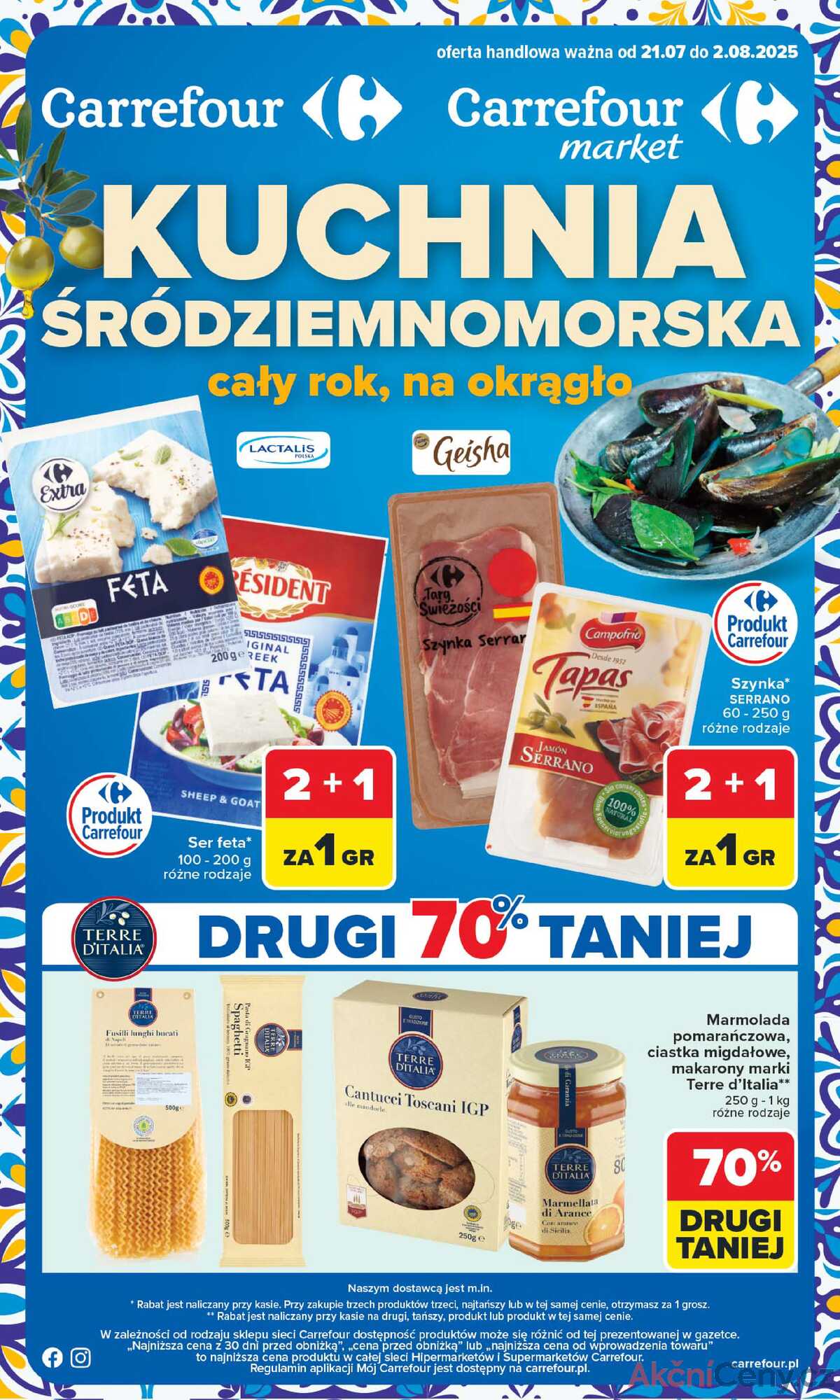 Leták Carrefour Polsko 21.7.-2.8.2025 - Středomořská kuchyně strana 1