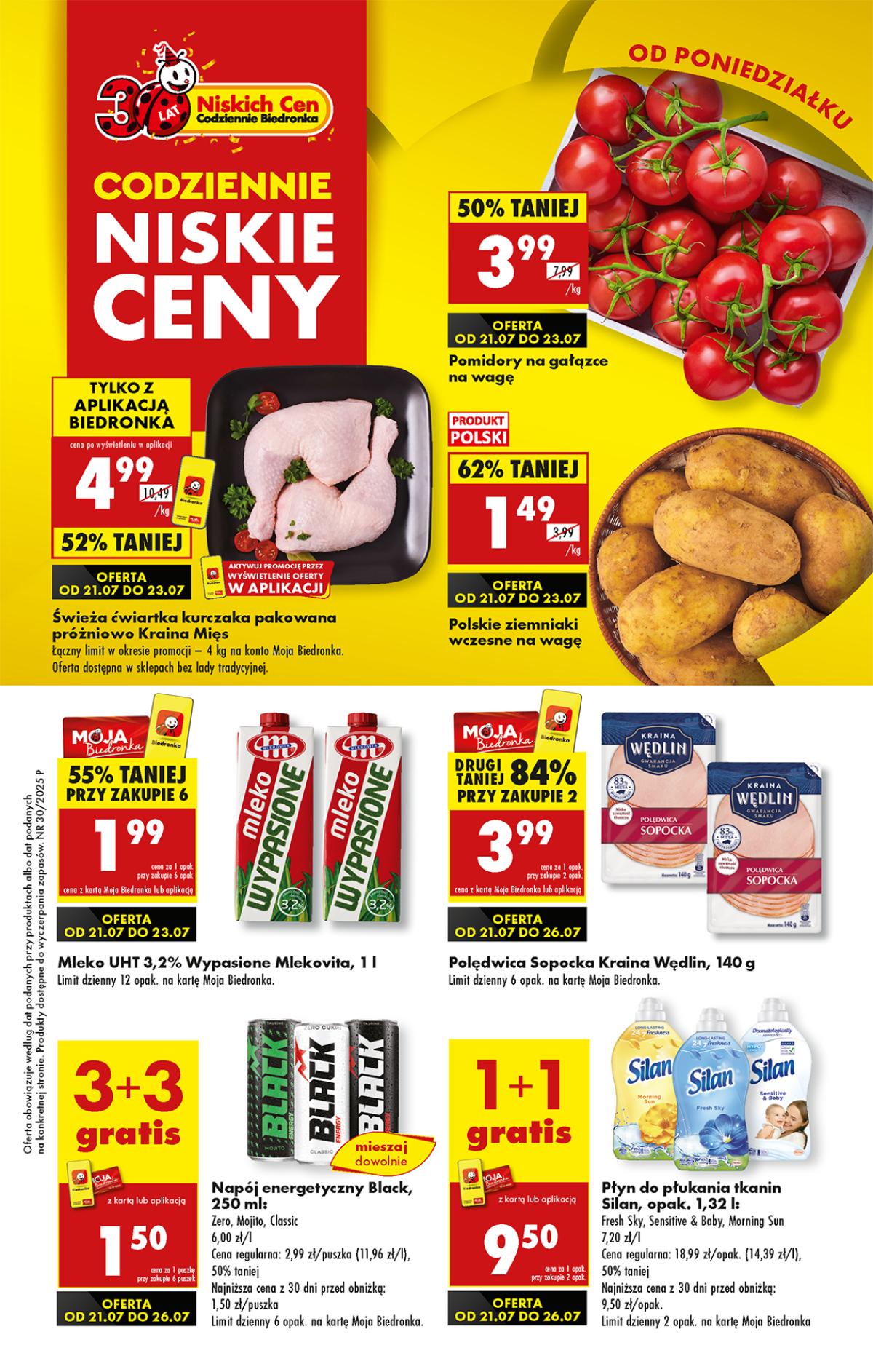 Leták Biedronka Polsko 21.7.-27.7.2025 strana 1