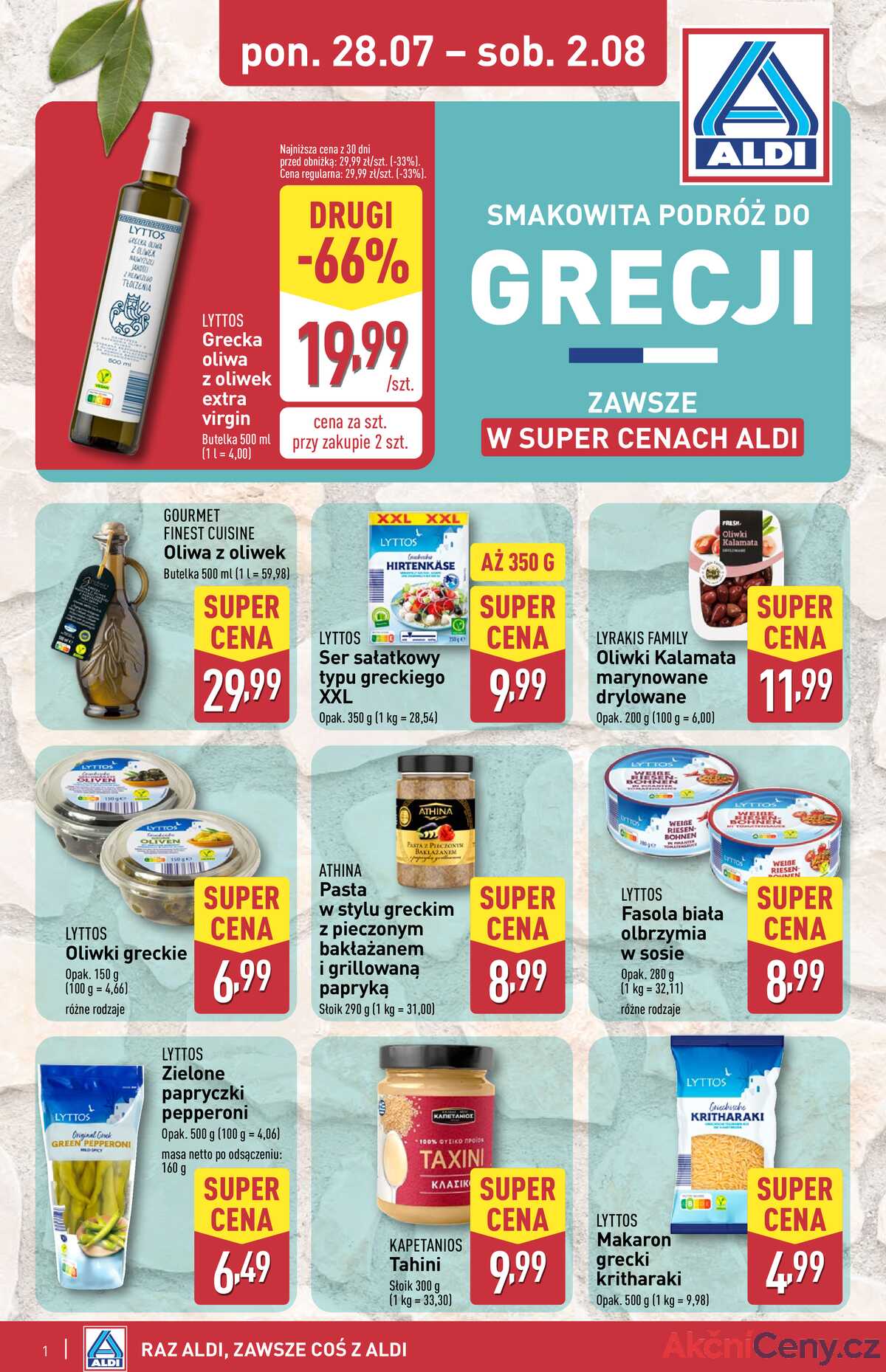 Leták Aldi Polsko 28.7.-2.8.2025 - Řecký týden strana 1