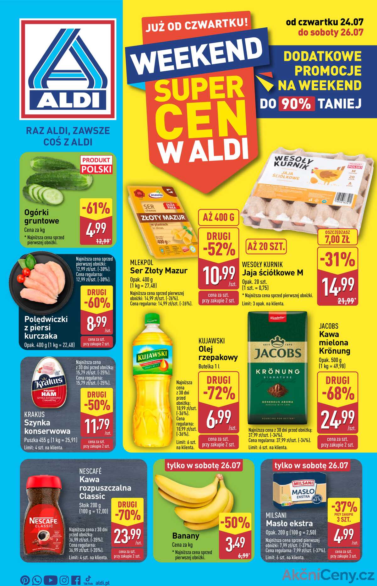 Leták Aldi Polsko 24.7.-26.7.2025 - Víkendová nabídka strana 1